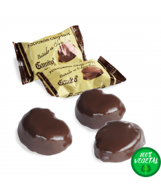 Polvorón con bolitas de arroz bañado en chocolate