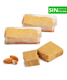 Porciones de deliciosos turroncillos blandos de almendra